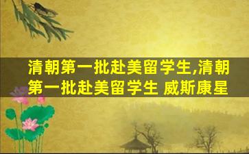 清朝第一批赴美留学生,清朝第一批赴美留学生 威斯康星